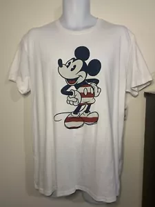 Mickey Mouse Stars & Stripes Patriotic Men's Shirt Cotton Polyester Size Large - Picture 1 of 7
