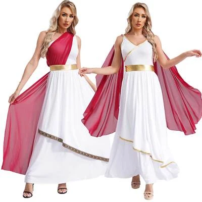 Womens Lady Ancient Greek Toga Roman Costume Worship Robe Gown Fancy Dress AU - Image 1 of 4