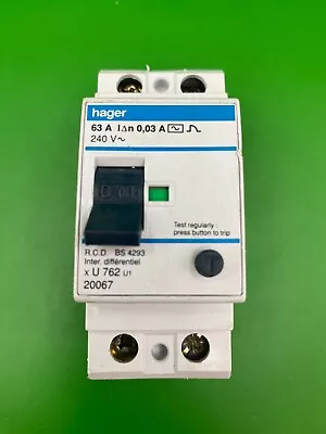 Hager U762 U1 20067 63A 30mA RCD - Image 1 of 4