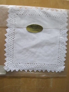 Wimpole Street Creations 8" White Cloth Crochet Edge Doily Cross Stitch Sealed - Bild 1 von 2