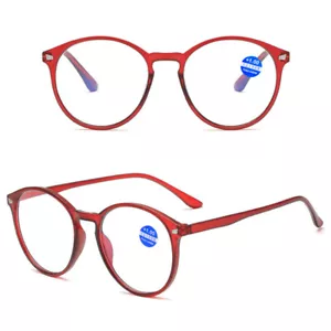 Men Women Round Anti Blue Light Reading Glasses Oversize Full Frame Glasses New - Picture 1 of 25
