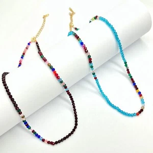 Women Bohemian Crystal Stone Colorful Beads Choker Collars Necklace Jewelry Gift - Picture 1 of 11