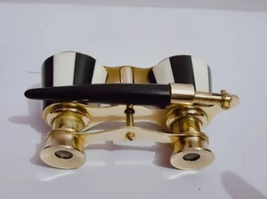 Brass Opera Glasses Mother of Pearl With Handle Brass Fittings Gifted Item - Picture 1 of 7