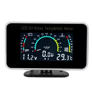 3 In 1 Car Truck LCD Digital Display Voltmeter/Oil Pressure/Water Temp Gauge - Picture 1 of 13