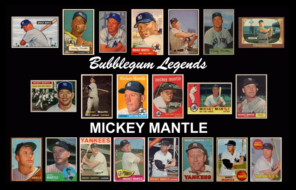 MICKEY MANTLE  Baseball Card POSTER Wall Art Decor Xmas Gift New York Yankees - Image 1 of 1