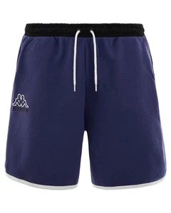 Shorts pants men's Kappa Banda 222 blue black logo ele with pockets cotton - Picture 1 of 10