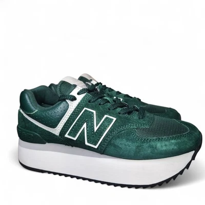 New Balance 574 Plus Zapatos Tenis Plataforma Verde Ácido Gamuza Mujer 7.5 Foto 1 de 4