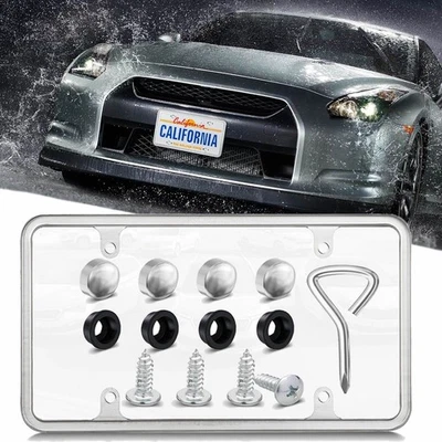 Universal Chrome Polished Mirror License Plate Frame Holder 12x6" for SUV Truck Foto 1 de 4