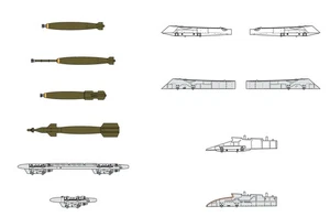 Fine Molds 1/72 Aircraft Series US Military Aircraft Bomb Set 60s- Plastic Model - Picture 1 of 7