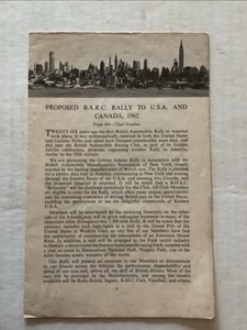 BARC Rally a Estados Unidos y Canadá 1962. (Folleto de 6 páginas que describe detalles y costos) - Imagen 1 de 8