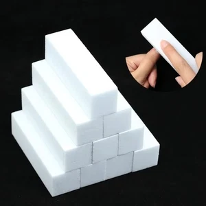 10 x weiße Puffer Block Acryl Nail Art Polieren Schleifen Block Feile UK - Bild 1 von 14