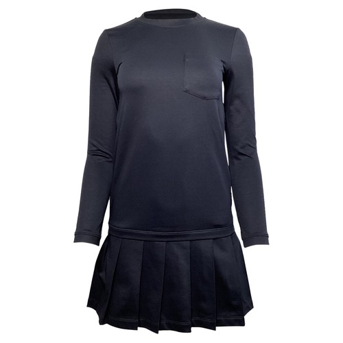 Thom Browne Mini Abito Francese Pieghettato In Cotone Donna Blu Taglia 36