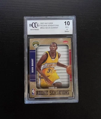 Fleer Rookie Sensations 2007-08 Kevin Durant #RS-2 BCCG 10 RC Foto 1 de 2
