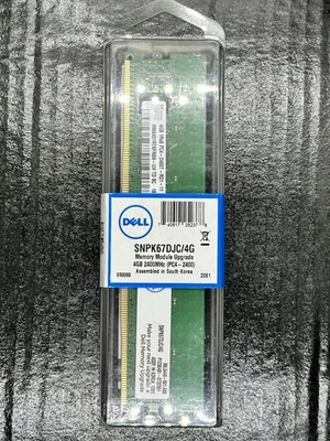 Dell Memory SNPK67DJC/4G - 4GB 1Rx8 DDR4 RDIMM 2400MHz RAM - Image 1 of 2