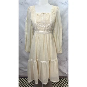 Vintage 70s Prairie Dress Candi Jones California Maxi Cottagecore Gunne sax insp - Picture 1 of 23