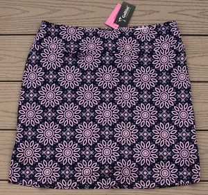 Gonna da golf nuova con etichette GOLFINI "Uptown Girl" donna 18" pull-on - grande @$110 NAVY/ROSA - Foto 1 di 9