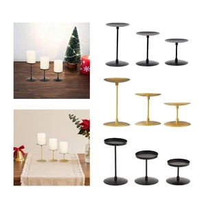 3 Pieces Elegant Pillar Candle Holders for Anniversary Fireplace Living Room - Picture 1 of 22