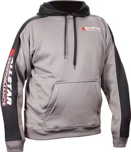 Allstar Performance ALL99916L Large Silver/Black Hooded Sweatshirt - Picture 1 of 1