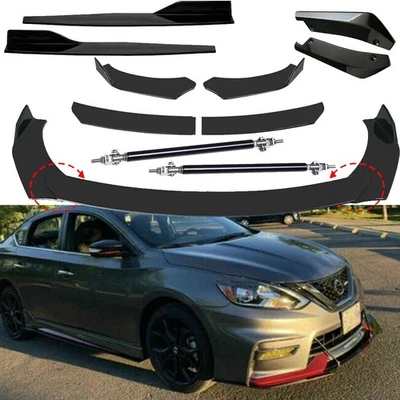 For Nissan Sentra Front Bumper Lip Spoiler+Side Skirt+Rear Lip+Strut Rods - Image 1 of 4