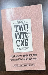 Vntg Playbill “Two Into One” Tony Randall Autograph Paper Mill Playhouse NJ 1988 - Picture 1 of 9