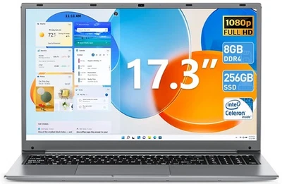 SGIN Laptop 17.3 inch Notebook 4GB 8GB RAM 128GB 256GB 512GB SSD Up to 2.5 GHz - Image 1 of 4