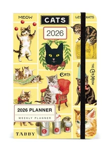 Planificador semanal de bolsillo Cavallini & Co. Cats 2026, 4"x6" - Imagen 1 de 7