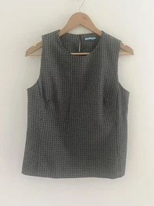 Top J. McLaughlin Shell tessuto nero abbigliamento da carriera taglia 14 - Foto 1 di 9