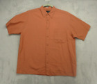 J. Ferrar Button Up Shirt Men's Large Orange With Ivory Geometric Pattern