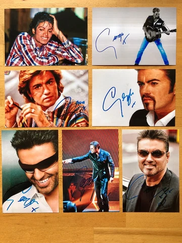 6x Michael JACKSON George Michael Last Christmas Repro-Autogramme 3 7/8x5 7/8in Cover