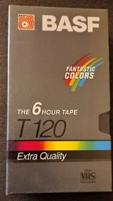 Blank BASF T-120 6 HR EXTRA QUALITY VHS Tapes VCR Video SEALED Record new Retro - Image 1 of 2