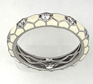 Vintage Sterling Silber Waben Zirkonia Ring Größe 9 - Bild 1 von 2