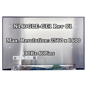 100% sRGB N140GLE-GE1 Rev C1 2560×1600 14" Pantalla LCD IPS 90HZ 40 pines - Imagen 1 de 2