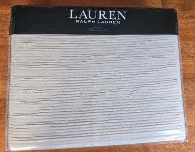 Ralph Lauren Matelasse Coverlet KING Quilt Bedspread Spencer  Tan - Image 1 of 4
