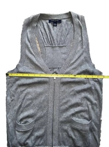 Banana Republic Sweater Vest Small Women’s Zip Up Gray 2010 - Picture 1 of 7