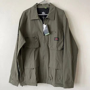 Quiksilver Under Sky Long Sleeve Utility Shirt Jacket Full Zip XL NEW Army - Picture 1 of 5
