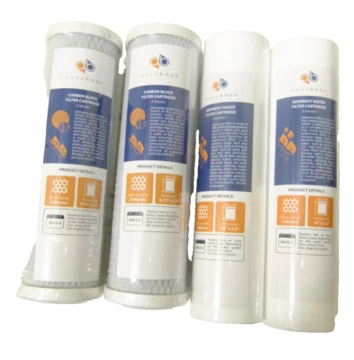 Replacement Water Filter Set of 2 Carbon and 2Sediment 10” x 2.5” by Aquaboon - Image 1 of 4
