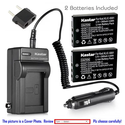 Cargador de batería Kastar Kodak KLIC-5001 Kodak EasyShare Z760 EasyShare Z7590  Foto 1 de 4