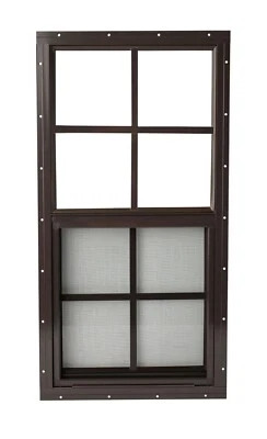 OUTDOOR HARDWARE SUPPLY Shed Window--14 x 27 flush mount, aluminum--White or Brown--Vertical slider--
