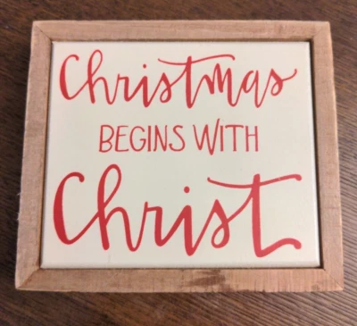 Box Sign Mini - Christmas Begins With Christ Primitives by Kathy Item # 109408 - Image 1 of 4