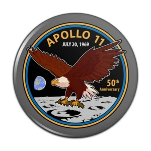 NASA Apollo 11 50th Anniversary Patch with Eagle on The Moon Pinback Button Pin - Picture 1 of 10
