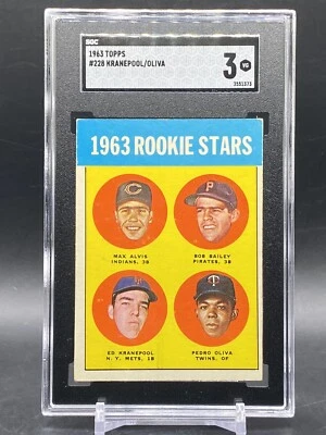 1963 Topps #228 Tony Oliva HOF Minnesota Twins Rookie SGC 3 Vintage Card - Image 1 of 2