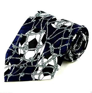Goal! Men's Necktie Soccer World Cup Game Football Ball Sports Blue Neck Tie  - Picture 1 of 2