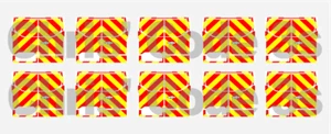 Code 3 Adhesive Vinyl Decals suit 1/43 1/50 - Transit Custom rear Chevrons 8pk - Picture 1 of 1