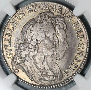 1692 NGC VF 30 William Mary R/G 1/2 Crown Great Britain Coin POP 1/0 (21051501C) - Picture 1 of 7