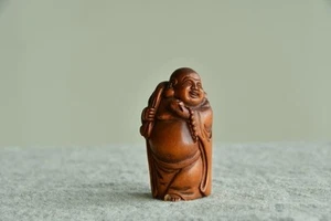 Netsuke Ojime Sagemono Holzschnitzerei Skulptur Japanisch Antik Daikoku-sama - Bild 1 von 8