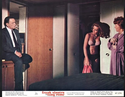 Lote de 4 fijas de película vintage de Frank Natra is Tony Rome 1967 Jill St John Foto 1 de 4