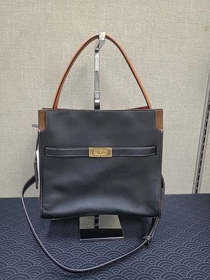 Used Tory Burch Lee Radziwill Double Bag Black/Brown Leather - Image 1 of 4