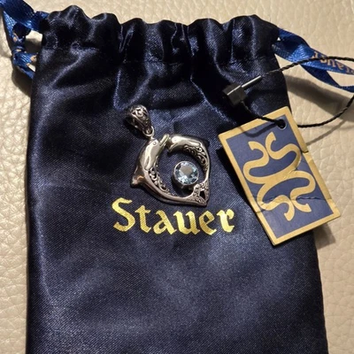 Подвеска Stauer из чистого серебра с двойным дельфином топаз - Изображение 1 из 4