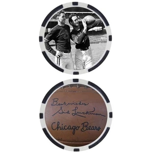 Sid Luckman SIGNED Poker Chip - Top 100 NFL Football Player - Picture 1 of 2