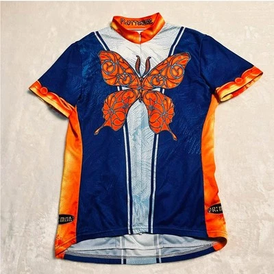 Camiseta deportiva de ciclismo Primal Flutterbike para mujer M naranja azul mariposas bicicletas ocultas Foto 1 de 4